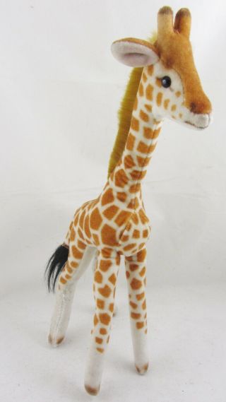 Vintage Steiff Giraffe 11 " Tall Velvet Finish Wood Wool Button In Ear A/f