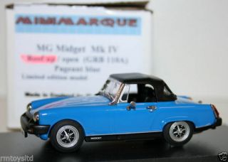 Minimarque 1/43 Scale - Grb110a - Mg Midget Mkiv Mk4 - Roof Up - Pageant Blue