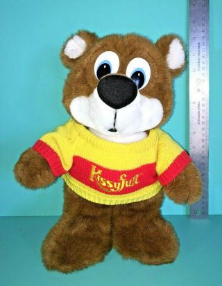 Dakin Kissyfur Teddy Bear Sweater 13 " Tall Plush Stuffed Animal Vintage 1985