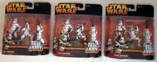 3 Star Wars Revenge Of The Sith Clone Troopers 3 Pack Variants Green,  Red,  Blue
