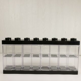 Black Lego Mini Figure Plastic Display Case 16 Wall Or Stand Storage Box Flaw