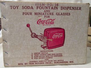 Coca Cola Toy Soda Dispenser Appears Unplayed With Box 1960 