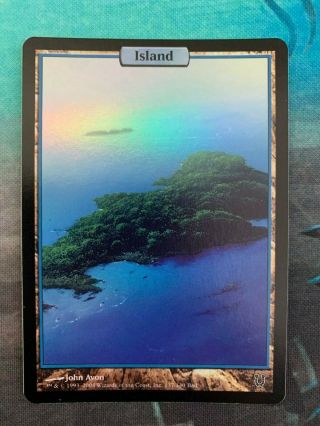 Island Foil Unhinged Full Art Extended Basic Land Mtg Magic The Gathering