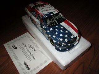 Kyle Busch Autographed 18 M&m,  S Red White & Blue 911 Tribute 2011 Toyota 1 Of 1