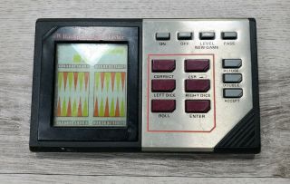 Rare Vintage Vtech Tomy Tandy Electronic Backgammon Master Hand Held Game 1983