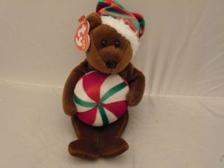 2005 Ty Beanie Babies Yummy The Christmas Candy Bear W/tags (9 ")
