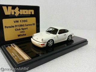 Porsche 911 (964) Carrera Rs Club Sport 1992 White Make Up Model 1/43 Vm139c