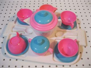 Vintage Fisher Price Fun With Play Food Kitchen Dish 1982 Tea Set 100 Complete