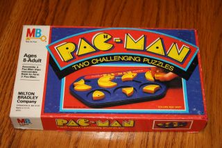 Vintage 1982 Milton Bradley Pac - Man Two Challenging Puzzles : Complete