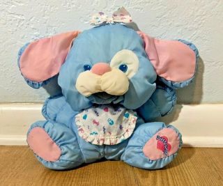 Vintage Care For Me Puffalumps Blue Dog Puffalump 1999 Fisher Price Plush 74827