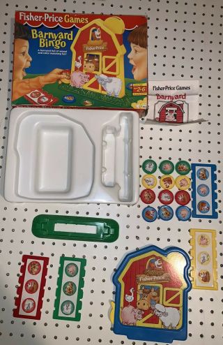 Vintage " Barnyard Bingo " Game 8872 By Fisher Price - 1994 Edition