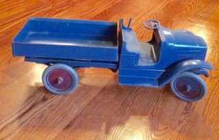 Rare Antique Buddy L Pressed Steel Hydraulic Spring Dump Truck 1920’s 25 "
