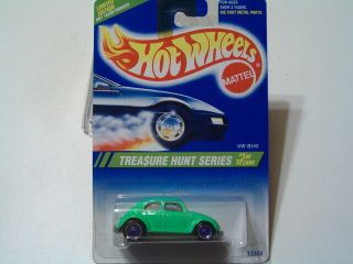 Hot Wheels 1995 Treasure Hunt 5 Vw Bug On Card