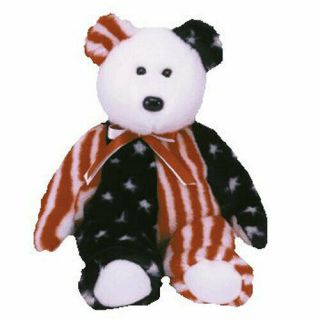 Ty Beanie Buddy - Spangle The American Bear (14 Inch) - Mwmts Stuffed Animal Toy