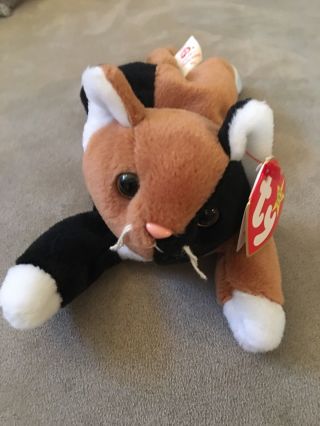 Ty Beanie Baby With Tag Chip Calico Cat Kitten January 26 1996