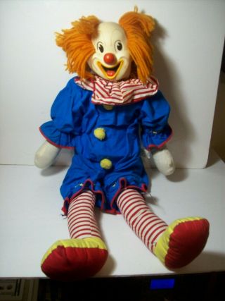 Vtg Knickerbocker Bozo The Clown Large Plush Doll