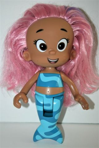 2012 Bubble Guppies Molly Bath Toy Nickelodeon 8 " Doll Brushable Hair Mermaid