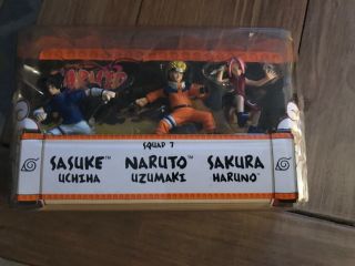 2007 Mattel Shonen Jump Naruto Squad 7 Figure Set