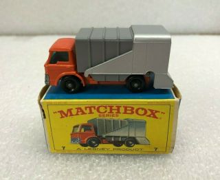 Vintage Lesney Matchbox Series Ford Refuse Truck No.  7 W/ Box England