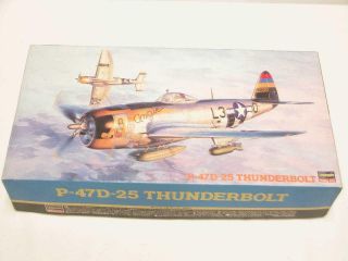 1/48 Hasegawa P - 47d - 25 Thunderbolt Bubble Top Plastic Scale Model Kit Complete