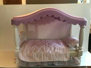 Vintage Little Tikes My Size Barbie Canopy Bed Furniture With Bedding