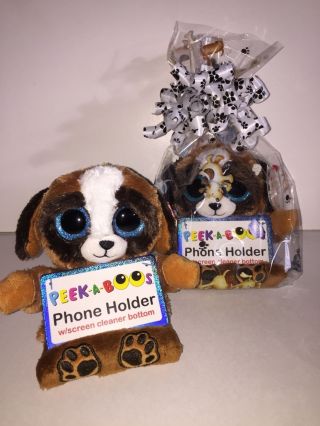 Ty Pups 3 1/2 " Peek - A - Boos Smart Phone Holder In Cello - With A Tag