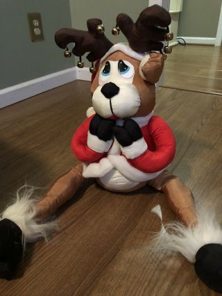 Vintage House Of Lloyd Shivers The Reindeer Christmas Stuffed Animal Plush Toy