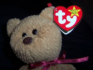 Ty Bear Beanie Babies Curly Rare Retired With Tag Protector Owner