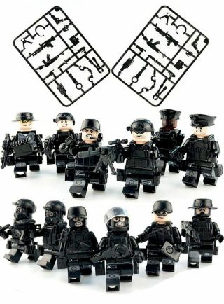 12pcs/set Lego Military Swat Teams Figure Set City Police Weapon Model Toys