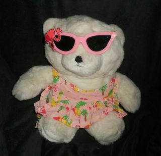 Vintage 1987 Burdines Francesco Florida Girl Teddy Bear Stuffed Animal Toy Plush