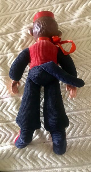 Vintage 1940’s Stuffed Corduroy ORGAN GRINDER MONKEY Doll 3