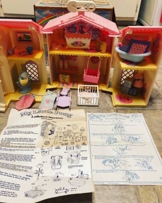 Vintage Hasbro 1985 My Little Pony Lullaby Nursery With Accessories Box& Papers