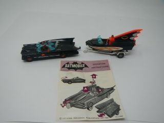 Corgi Toys Batmobile And Batboat W/ Trailer & Instructions