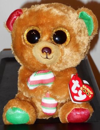 Ty Beanie Boos Bella The Christmas Holiday Bear (6 Inch) Mwmt