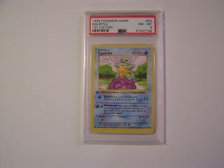 Pokemon Squirtle 1st Edition Shadowless Base Set Psa 8 Nm - Mt