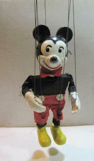 Vintage 1940s Walt Disney Mickey Mouse Marionette Composition String Puppet