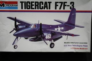 1/72 Monogram Tigercat F7f - 3 U.  S.  Wwii Fighter Bomber Detail Model Vintage