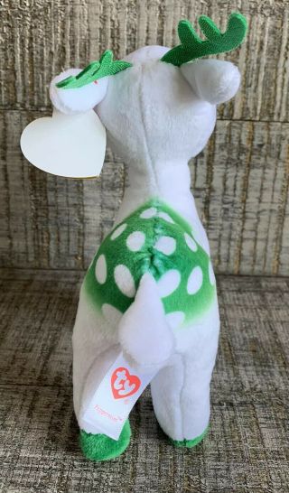 TY Beanie Baby - PEPPERMINT the Green & White Reindeer - MWMTs Stuffed Animal 3