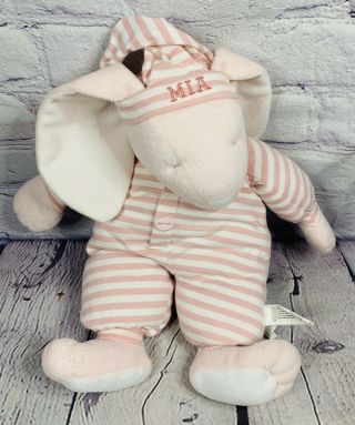 North American Bear Sleepyhead Bunny Plush Pink Striped Pjs Pajamas 15” Euc Read