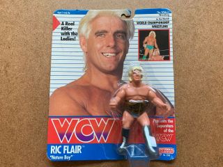 Vintage 1990 Galoob Wcw Ric Flair Nature Boy Wrestling Action Figure Toy