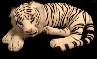 White Tiger 36 " Wo The Tail Stuffed Plush Bigjumbo Large Cat Blue Eyes 55” Total