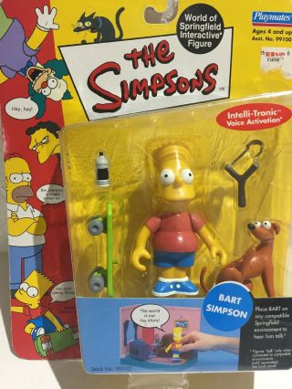The Simpsons Bart Action Figure World Of Playmates 4 - Inch 2000 In Package