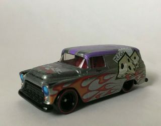 Hot Wheels 55 Chevy Panel Troy Lee Design Silver Rare Hot Wheels