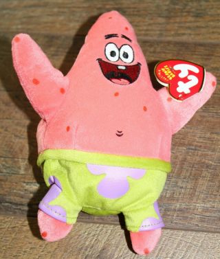 Ty Beanie Baby Patrick Star Starfish From Spongebob Squarepants Retired W/tag