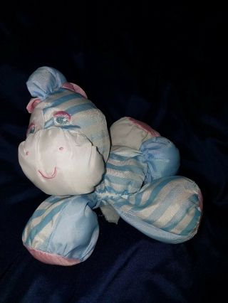 Puffalumps Fisher Price Vintage Blue Thick Striped Zebra Horse Pony Toy