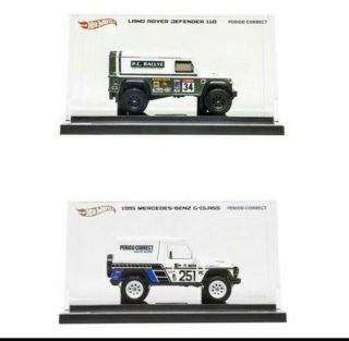 Period Correct X Hot Wheels Set Mercedes G Class And Land Rover Defender 110