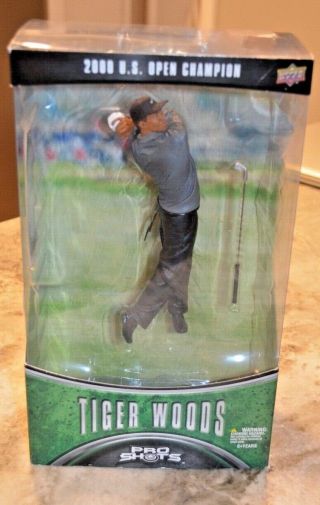 Upper Deck Tiger Woods Figure 2000 U.  S.  Open Champion Pro Shots Nib