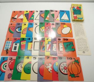 Pla - Mor/arrco Playing Card Creative Children Match Patch Card Game Complete Vtg