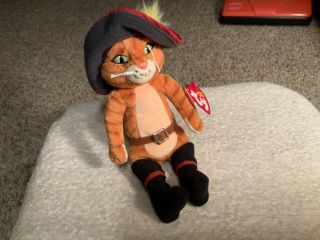 Puss In Boots - Ty Plush - Shrek The Third - 2007 Beanie Baby W/ Tags