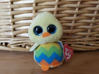 Ty Tweet Easter Basket Beanie Boo Yellow Chick 3.  5 " Boos Nwt Blue Eyes Filler
